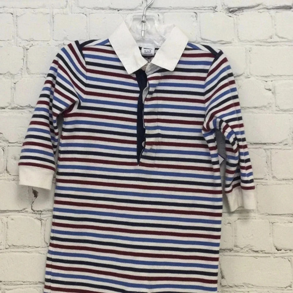 Janie & Jack 12-18M Striped Button Long Sleeve Romper - Picture 3 of 8